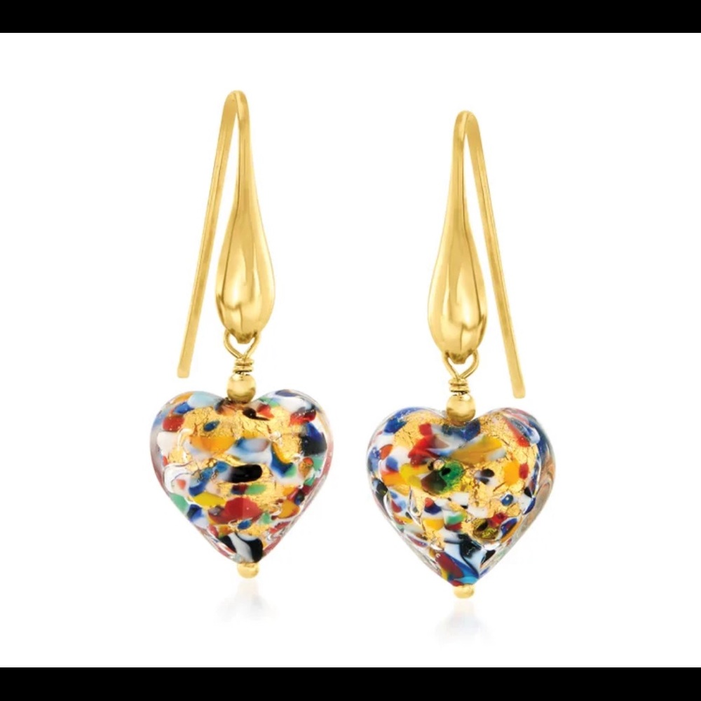 Italian blown glass earrings. BRAND NEW
